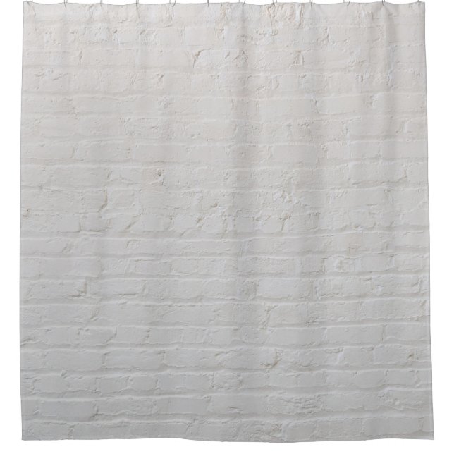 White brick wall shower curtain (Front)