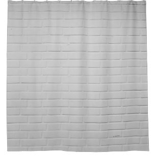 White brick wall shower curtain