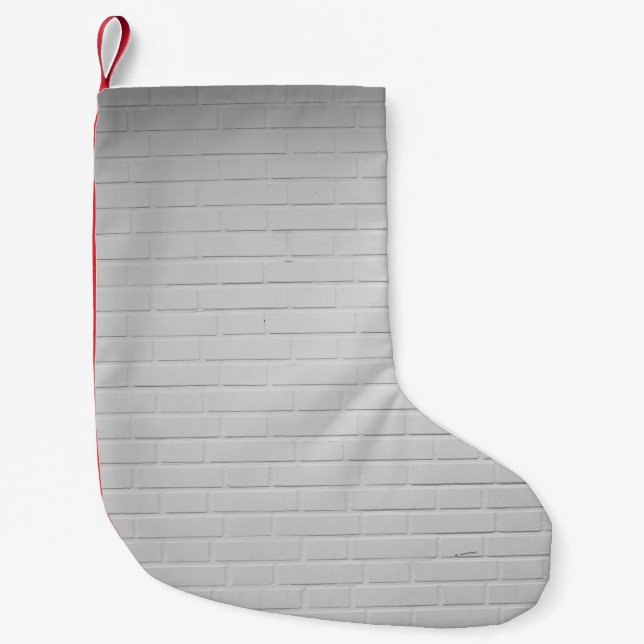White brick wall small christmas stocking (Front)