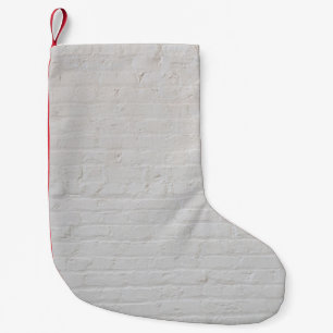 White brick wall small christmas stocking