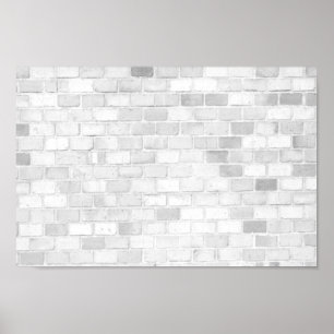 White brick wall trendy design poster