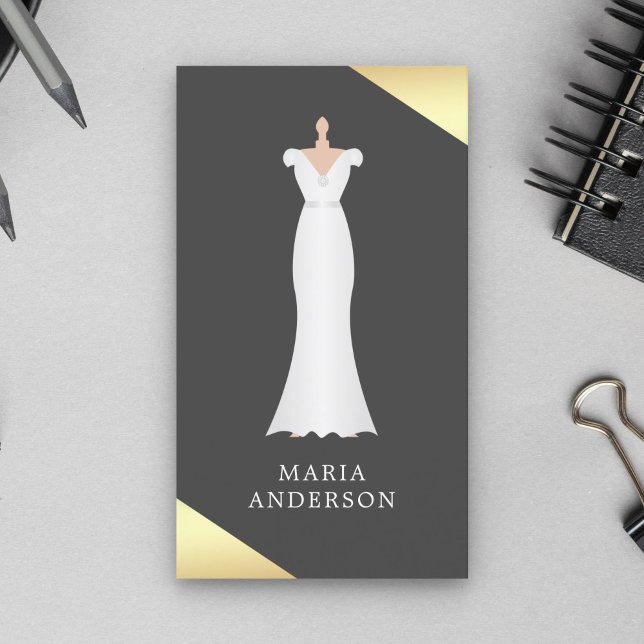 White Bridal Dress Form Mannequin Fashion Stylist Business Card (Creator Uploaded)