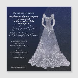White bridal dress wedding invitation Postcard