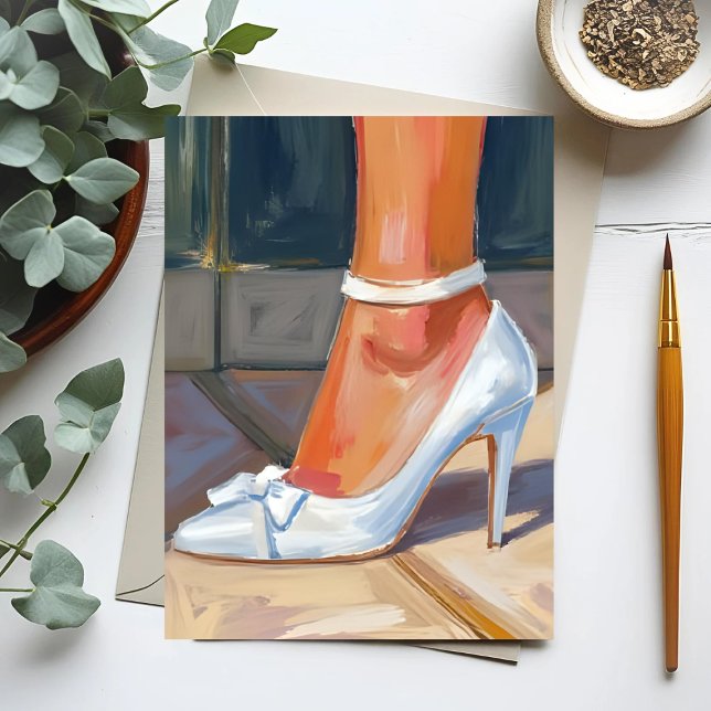 White Bridal Heels Wedding Postcard (Creator Uploaded)