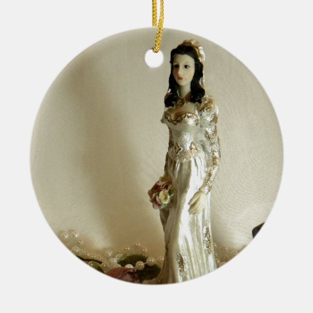 White Bridal III Ceramic Ornament (Front)