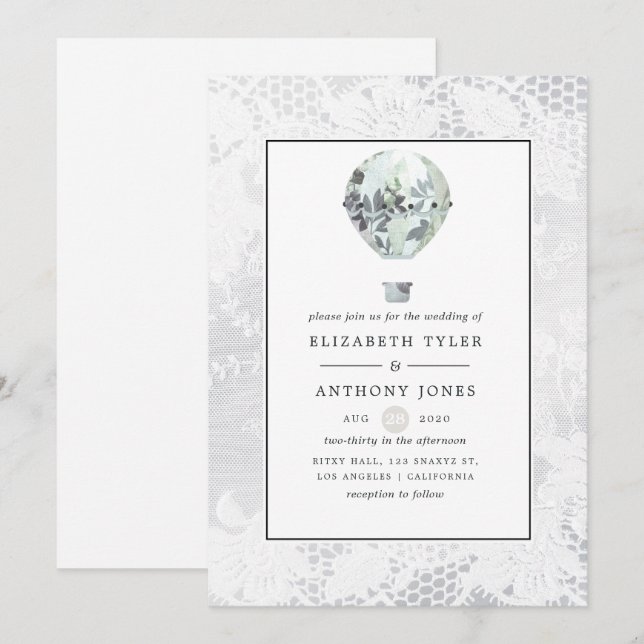 White Bridal Shower Invitation (Front/Back)