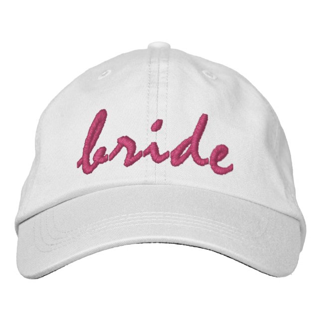 White Bride Embroidered Hat (Front)