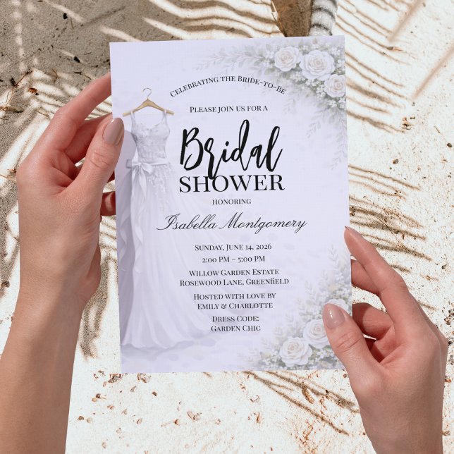 White Bridesmaid Dress Bridal Shower Invitation (White Bridesmaid Dress Bridal Shower Invitations
)