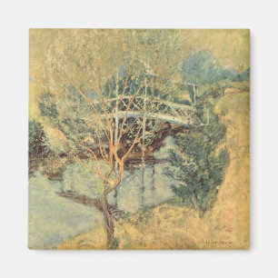 White Bridge by Twachtman, Vintage Impressionism Magnet