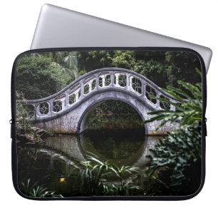 WHITE BRIDGE SURROUNDED BY TREES LAPTOP SLEEVE