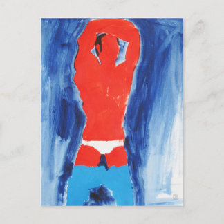 White Briefs Blue Jeans Postcard