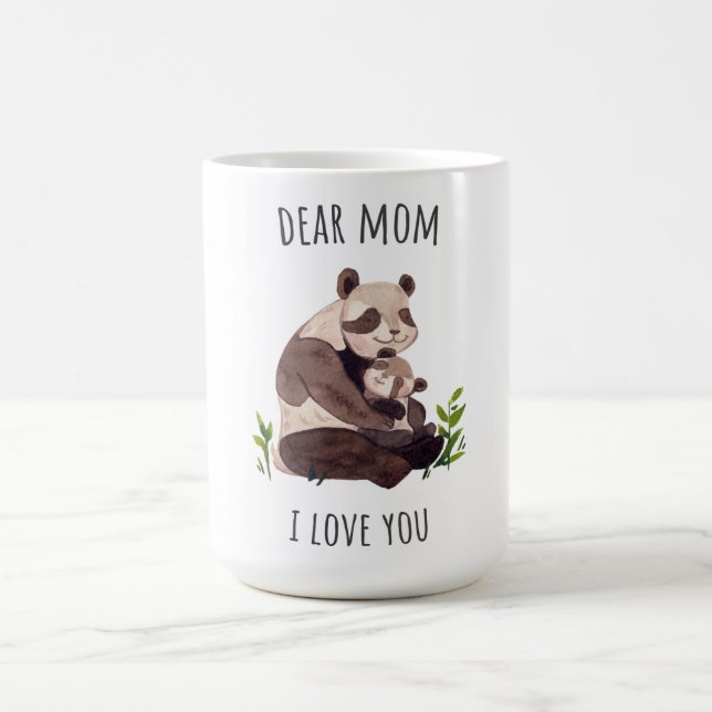 White Brown Cute Panda Dear Mum Mug (Center)
