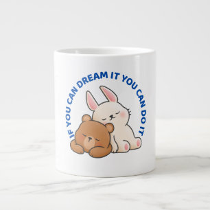 White Brown Cute Rabbit and Bear Mug