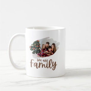 White Brown Simple Family Photo Mug