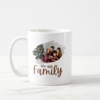 White Brown Simple Family Photo Mug