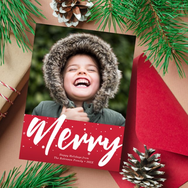 white brush script christmas holiday card (Creator Uploaded)