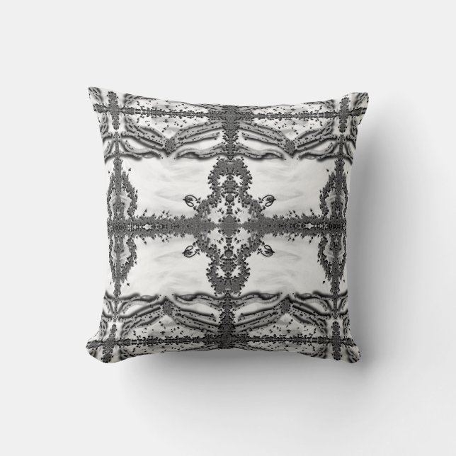 White Buddha Art Pillow by Deprise (Front)
