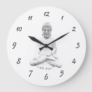 White Buddha Large Clock