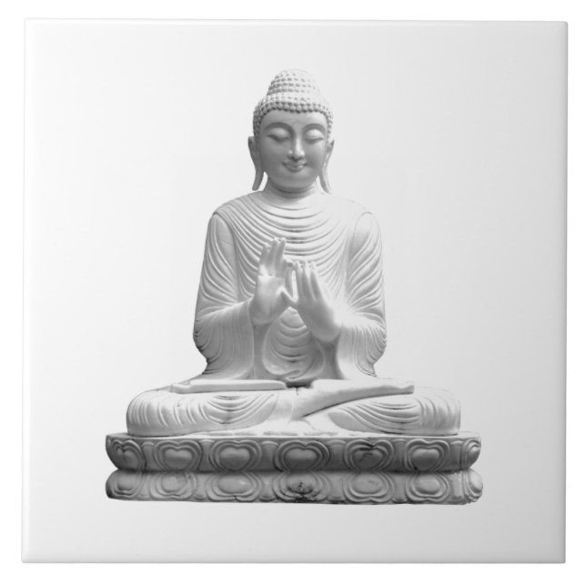 White buddha statue ceramic tile (Front)