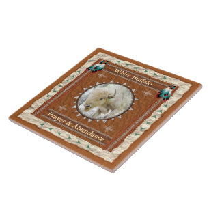 White Buffalo Abundance Energy Ceramic Tile
