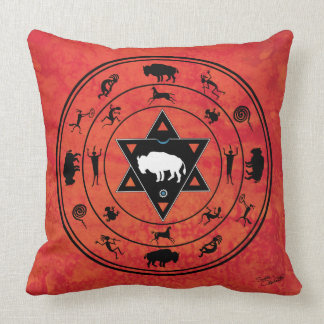White Buffalo Medicine Wheel Pillow