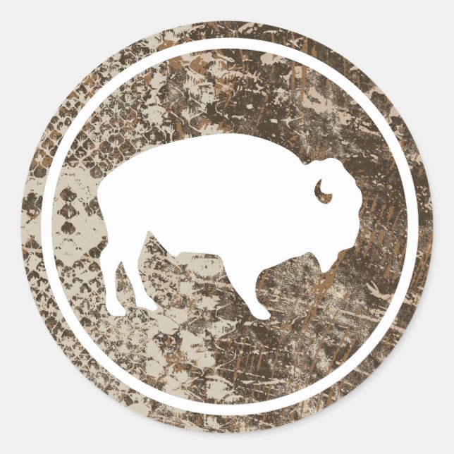 White Buffalo Outdoors 3" Round Camouflage Sticker (Front)