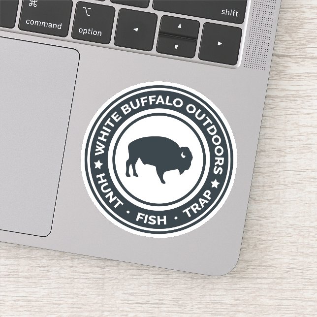 White Buffalo Outdoors Sticker Decal (Detail)