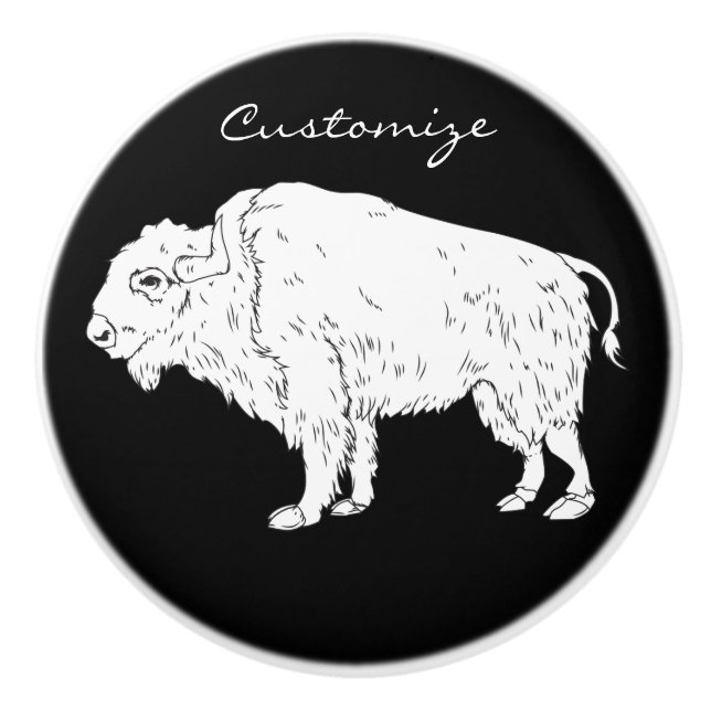 White Buffalo Thunder_Cove Ceramic Knob (Front)