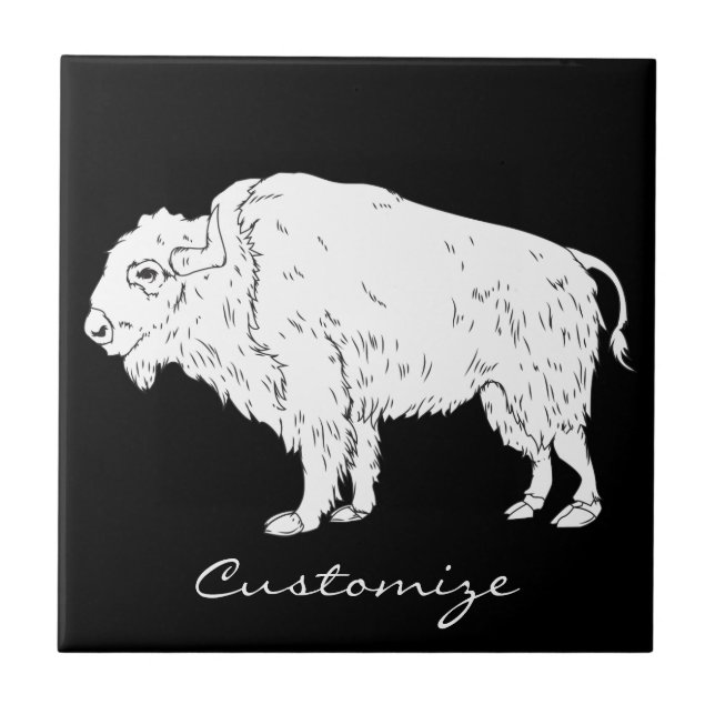 White Buffalo Thunder_Cove Ceramic Tile (Front)