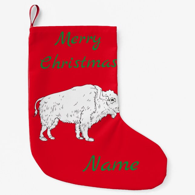 White Buffalo Thunder_Cove Small Christmas Stocking (Front)