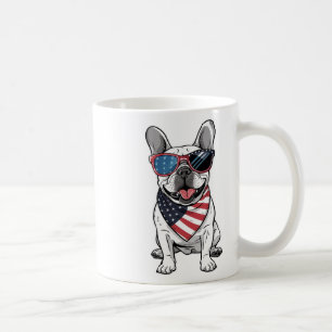 White Bulldog Celebrating The 4th Of July Coffee Mug