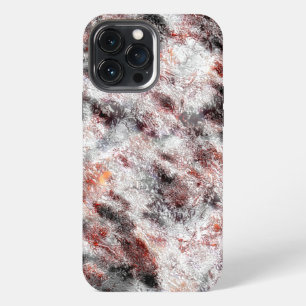 White bumpy spongy texture mix in black red stains iPhone 13 pro max case