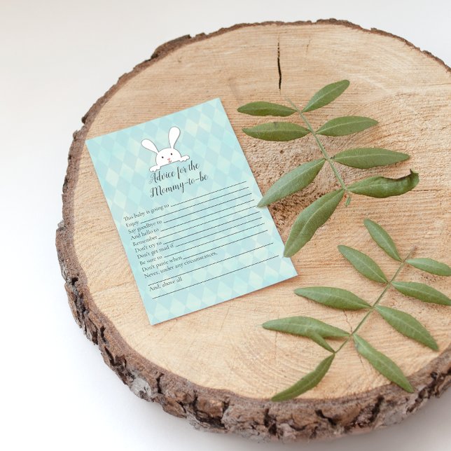 White Bunny Advice For Mummy Baby Shower Game Invitation (Creator Uploaded)