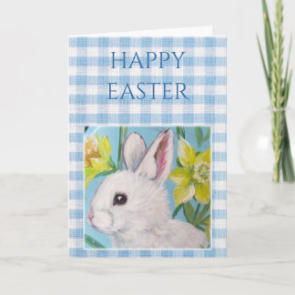 White Bunny Blank Easter Card