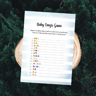 White Bunny Blue Baby Emoji Picture Game Card