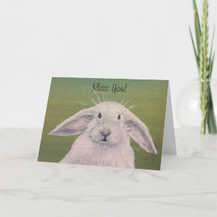 white bunny card