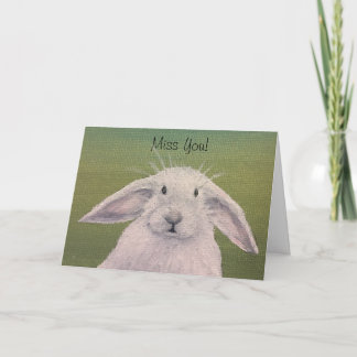 white bunny card