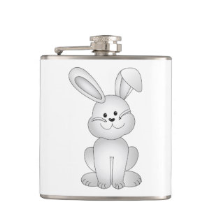 White bunny clipart hip flask