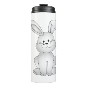 White bunny clipart thermal tumbler