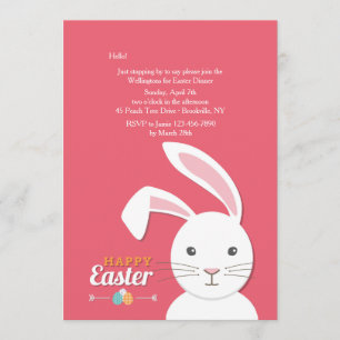 White Bunny Easter Invitation
