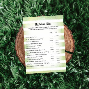 White Bunny Green Old Wives Tales Game Card