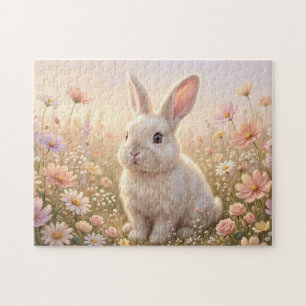 White Bunny Jigsaw Puzzle