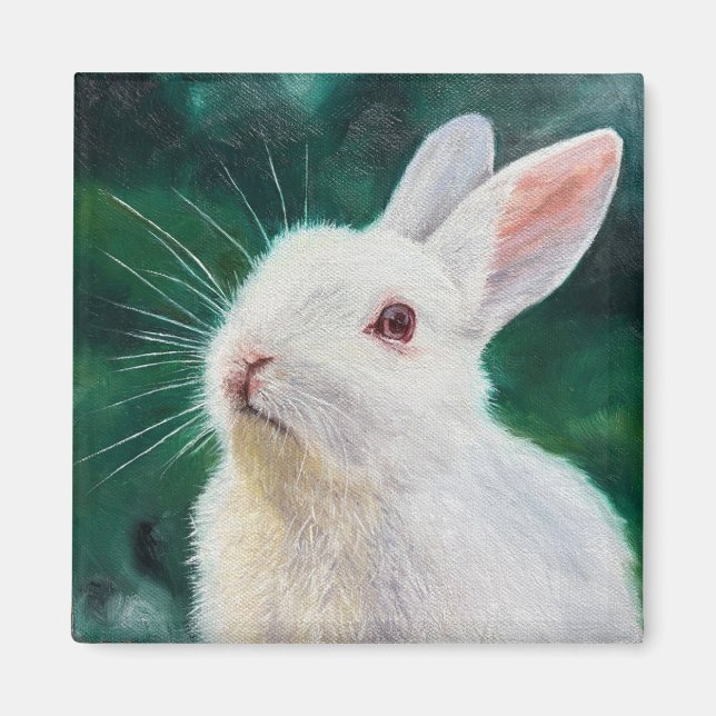 White Bunny Magnet (Front)