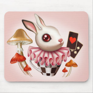 White Bunny Mouse Pad