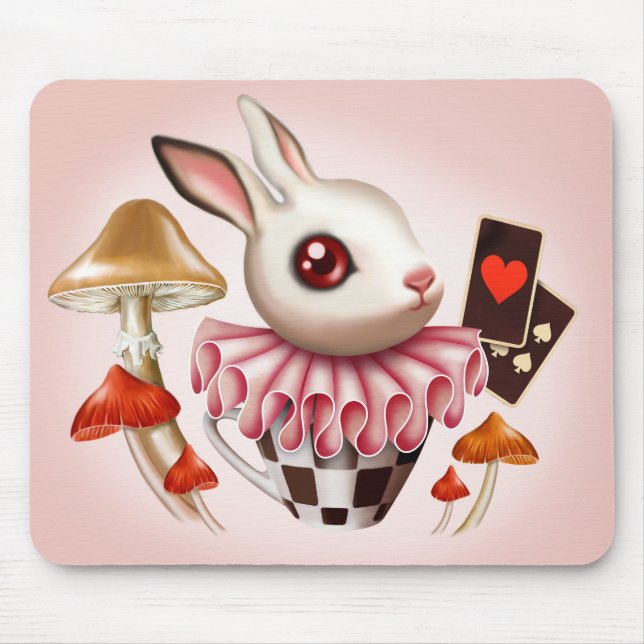 White Bunny Mouse Pad (Front)
