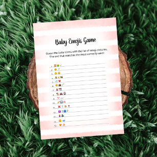 White Bunny Pink Baby Emoji Picture Game Card