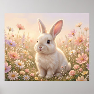 White Bunny Poster