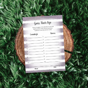 White Bunny Purple Guess Their Age Game Card