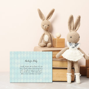 White Bunny Rabbit Books For Baby Shower Game Enclosure Card