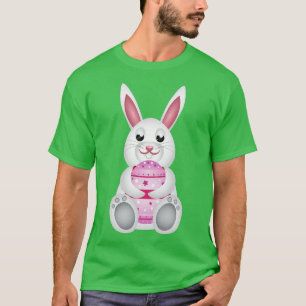 White bunny with pink Easter egg  T-Shirt